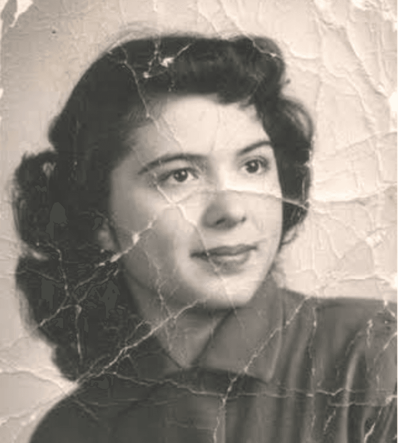 Damaged photo before restoration